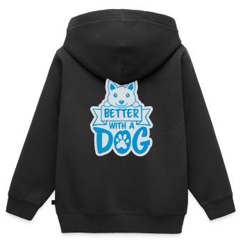 better with a dog - Kids Premium Organic Zip-up Hoodie - black - Back - AI Model Kid Male (0cm)