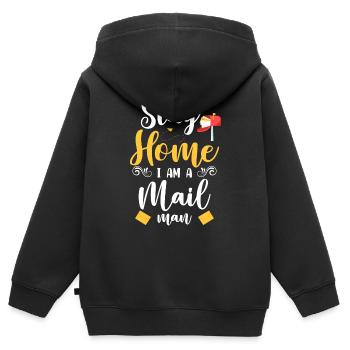 Post Paketdienst Kurier - Kinder Premium Organic Zip Hoodie - Schwarz - Hinten - AI Model Kid Male (0cm)