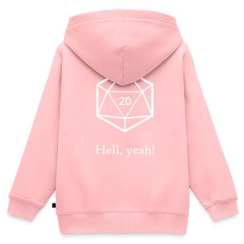 Critical Hit - W20 - 20D - Kritischer Treffer - Kinder Premium Organic Zip Hoodie - Rosa - Hinten - AI Model Kid Female (0cm)