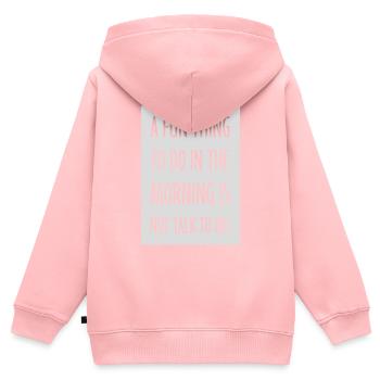 not talk to me - Kids Premium Organic Zip-up Hoodie - rose - Back - AI Model Kid Female (0cm)