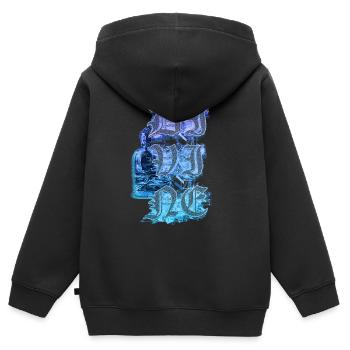 Divine Buddha Sacred Geometry Abstract - Kinder Premium Organic Zip Hoodie - Schwarz - Hinten - AI Model Kid Male (0cm)