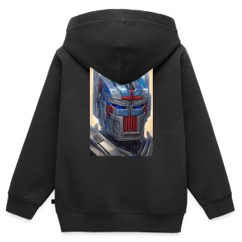 Roboter, Android, Cyborg, Science Fiction - Kinder Premium Organic Zip Hoodie - Schwarz - Hinten - AI Model Kid Male (0cm)