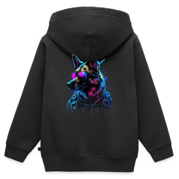 Belgian Malinois Dogs Belgian Malinoiss - Kinder Premium Organic Zip Hoodie - Schwarz - Hinten - AI Model Kid Male (0cm)