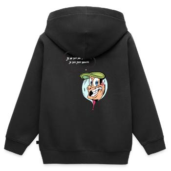 Je ne suis pas sarcastique - Sweat Premium à capuche zippé enfant bio - noir - Dos - AI Model Kid Male (0cm)