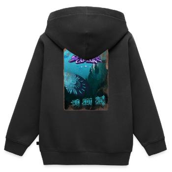 Retro style Magazine Cover SpaceCaptain Issue 2 - Kids Premium Organic Zip-up Hoodie - black - Back - AI Model Kid Male (0cm)