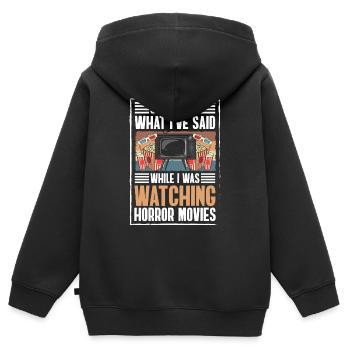Filmliebhaber Leinwand Kinoabend Hollywood - Kinder Premium Organic Zip Hoodie - Schwarz - Hinten - AI Model Kid Male (0cm)