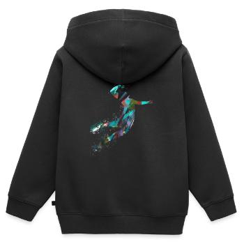 volleyball, volleyballer, Beachball,Graffiti - Kinder Premium Organic Zip Hoodie - Schwarz - Hinten - AI Model Kid Male (0cm)