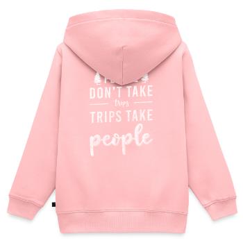 Bäume Berge Waldtier Waldbewohner - Kinder Premium Organic Zip Hoodie - Rosa - Hinten - AI Model Kid Female (0cm)