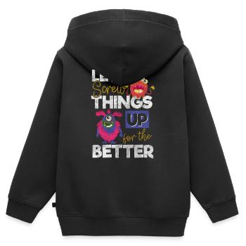 Les monstres effraient terriblement mignons - Sweat Premium à capuche zippé enfant bio - noir - Dos - AI Model Kid Male (0cm)