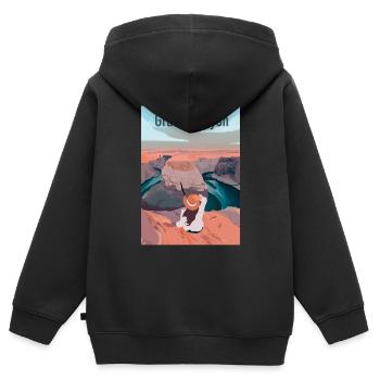 Grand canyon - Sweat Premium à capuche zippé enfant bio - noir - Dos - AI Model Kid Male (0cm)