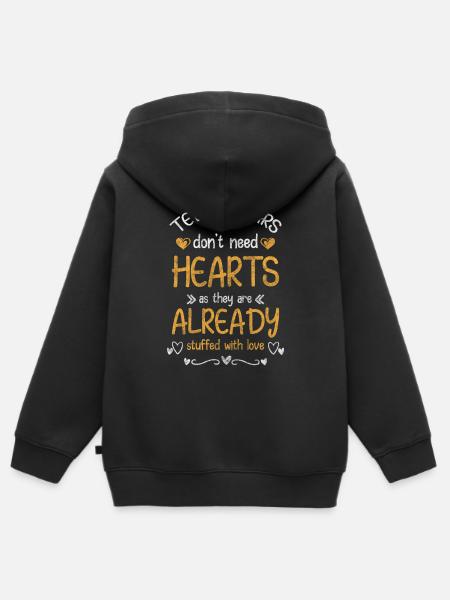 Teddy - Kids Premium Organic Zip-up Hoodie - black