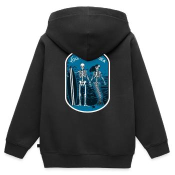 Wassersport - Kinder Premium Organic Zip Hoodie - Schwarz - Hinten - AI Model Kid Male (0cm)