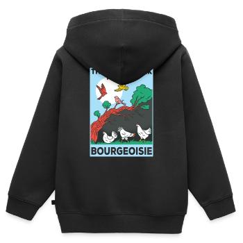 Die Vögel arbeiten für die Bourgeoisie - Kinder Premium Organic Zip Hoodie - Schwarz - Hinten - AI Model Kid Male (0cm)
