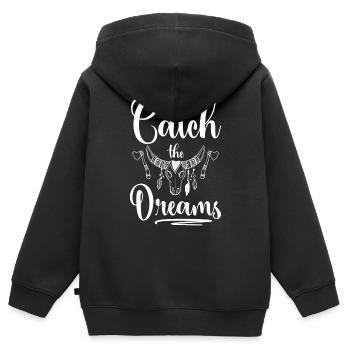 Rêve Rêveur Rêve - Sweat Premium à capuche zippé enfant bio - noir - Dos - AI Model Kid Male (0cm)