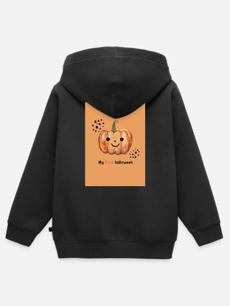 Mon premier Halloween - Sweat Premium à capuche zippé enfant bio - noir