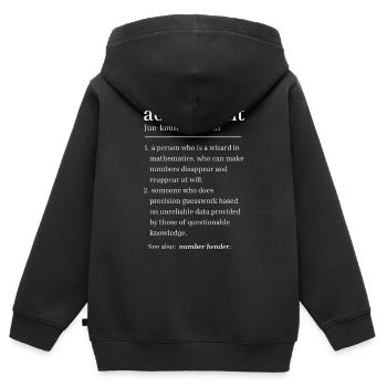 Buchhalter - Kinder Premium Organic Zip Hoodie - Schwarz - Hinten - AI Model Kid Male (0cm)
