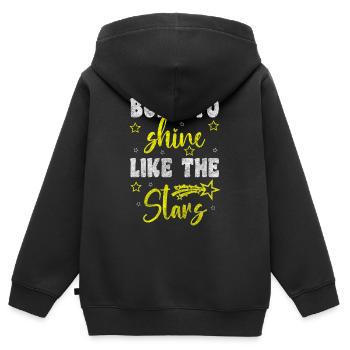 Ciel étoilé Ciel Lune de rêve - Sweat Premium à capuche zippé enfant bio - noir - Dos - AI Model Kid Male (0cm)