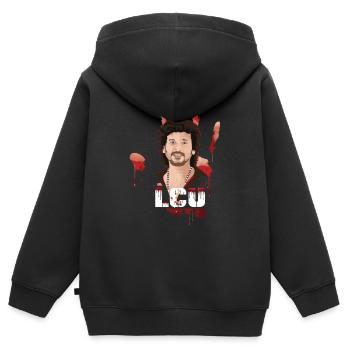 Visionary Lokesh : un hommage au cinéma tamoul » - Sweat Premium à capuche zippé enfant bio - noir - Dos - AI Model Kid Male (0cm)