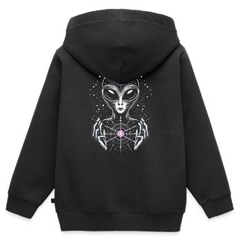 Alien - Sweat Premium à capuche zippé enfant bio - noir - Dos - AI Model Kid Male (0cm)
