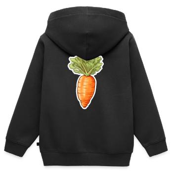 Möhre oder Karotte - Kinder Premium Organic Zip Hoodie - Schwarz - Hinten - AI Model Kid Male (0cm)
