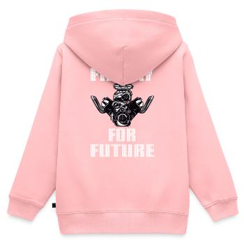 V8 Friday for Future - Kinder Premium Organic Zip Hoodie - Rosa - Hinten - AI Model Kid Female (0cm)