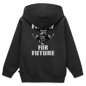 V8 Vendredi pour l’avenir - Sweat Premium à capuche zippé enfant bio - noir - Dos - AI Model Kid Male (0cm)