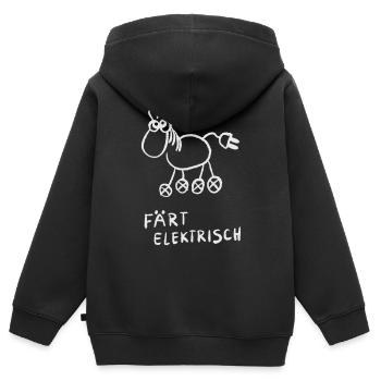 Färt Elektrisch - Kinder Premium Organic Zip Hoodie - Schwarz - Hinten - AI Model Kid Male (0cm)