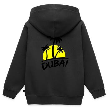 Dubaï - Sweat Premium à capuche zippé enfant bio - noir - Dos - AI Model Kid Male (0cm)