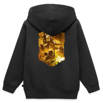 computer pc game technology gamer gaming modern - Kids Premium Organic Zip-up Hoodie - black - Back - AI Model Kid Male (0cm)