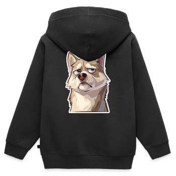 le Husky - Sweat Premium à capuche zippé enfant bio - noir - Dos - AI Model Kid Male (0cm)