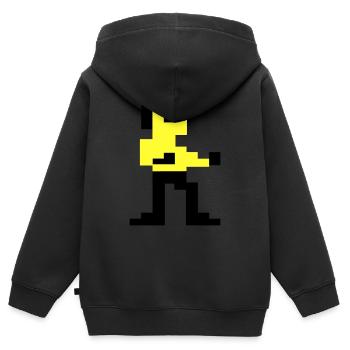 Pixelart martial de Pixelii - Sweat Premium à capuche zippé enfant bio - noir - Dos - AI Model Kid Male (0cm)