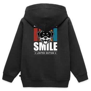 Smile - Kids Premium Organic Zip-up Hoodie - black - Back - AI Model Kid Male (0cm)