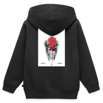 F6E48893 EC0C 4962 9E70 87BE05950BD3 - Kinder Premium Organic Zip Hoodie - Schwarz - Hinten - AI Model Kid Male (0cm)