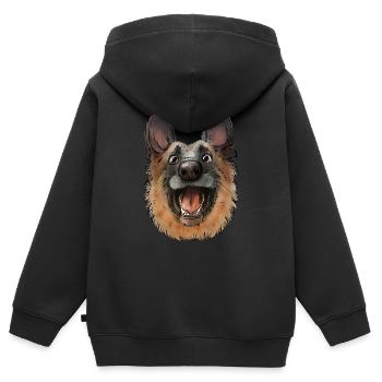 Schäferhund - Kinder Premium Organic Zip Hoodie - Schwarz - Hinten - AI Model Kid Male (0cm)