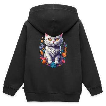 Kitten - Kids Premium Organic Zip-up Hoodie - black - Back - AI Model Kid Male (0cm)