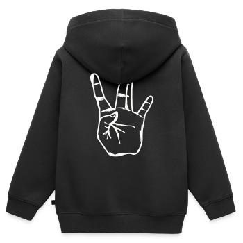 Main Westside - Sweat Premium à capuche zippé enfant bio - noir - Dos - AI Model Kid Male (0cm)