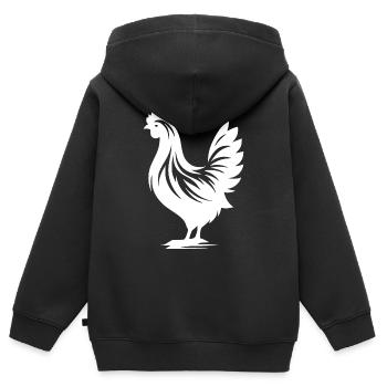 Small Domestic Chicken Classic Domestic Chicken Breed - Kids Premium Organic Zip-up Hoodie - black - Back - AI Model Kid Male (0cm)