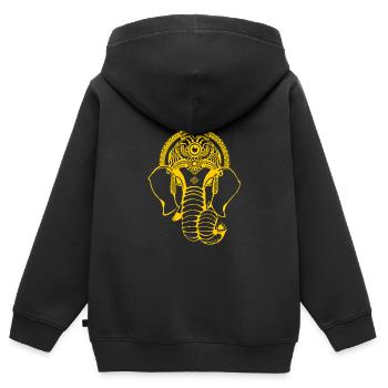 Elefant Ganesha - Kinder Premium Organic Zip Hoodie - Schwarz - Hinten - AI Model Kid Male (0cm)