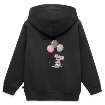Koala motif personalizable - for birth - Kids Premium Organic Zip-up Hoodie - black - Back - AI Model Kid Male (0cm)