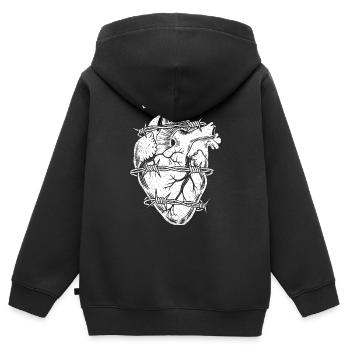 Barbed Wire Heart - Kids Premium Organic Zip-up Hoodie - black - Back - AI Model Kid Male (0cm)