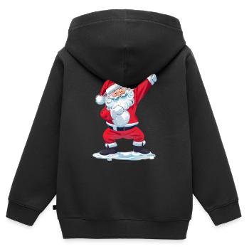 funny santa claus dab - Sweat Premium à capuche zippé enfant bio - noir - Dos - AI Model Kid Male (0cm)