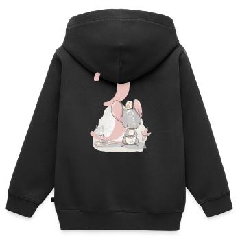 Geburtstag Zahl 3 Maus - Kinder Premium Organic Zip Hoodie - Schwarz - Hinten - AI Model Kid Male (0cm)
