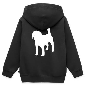 Silhouette Beagle - Sweat Premium à capuche zippé enfant bio - noir - Dos - AI Model Kid Male (0cm)