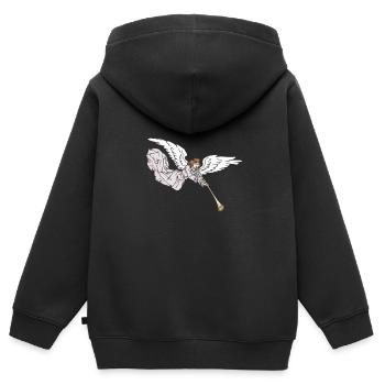 Trompette de chanson d’ange fantastique - Sweat Premium à capuche zippé enfant bio - noir - Dos - AI Model Kid Male (0cm)