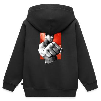 kämpfe gegen die Macht - Kinder Premium Organic Zip Hoodie - Schwarz - Hinten - AI Model Kid Male (0cm)