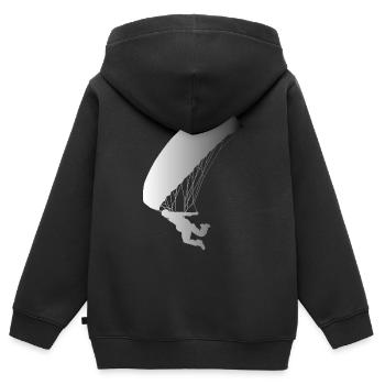 Paragleiter Gleitschirm Paraglider - Kids Premium Organic Zip-up Hoodie - black - Back - AI Model Kid Male (0cm)