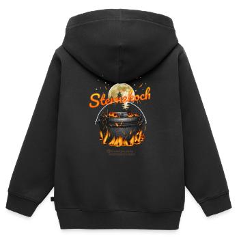 Dutch Oven Sternekoch - Kinder Premium Organic Zip Hoodie - Schwarz - Hinten - AI Model Kid Male (0cm)