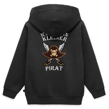 Ich bin ein kleiner Pirat - Kinder Premium Organic Zip Hoodie - Schwarz - Hinten - AI Model Kid Male (0cm)