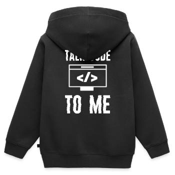 Coding Programming Talk Code To Me - Kids Premium Organic Zip-up Hoodie - black - Back - AI Model Kid Male (0cm)