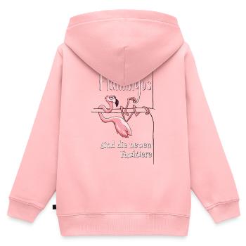 Flamingo wie Faultier chillig abhängen Geschenk - Kinder Premium Organic Zip Hoodie - Rosa - Hinten - AI Model Kid Female (0cm)